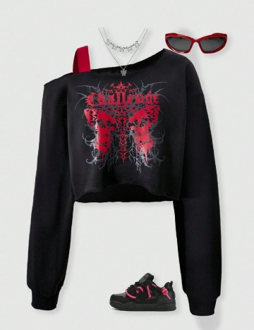 Bluza Shein Kids, negru