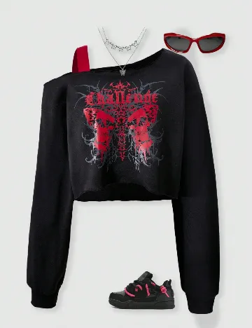 Bluza Shein Kids, negru