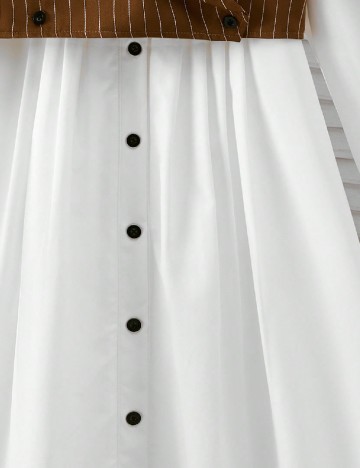 Set rochie si bluza Shein Kids, alb/maro