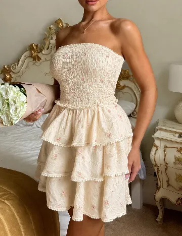 Rochie scurta SHEIN, crem