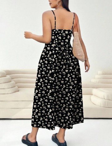 Rochie lunga SHEIN CURVE, negru floral