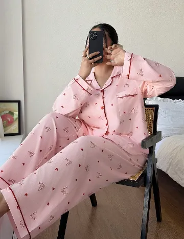 Pijama SHEIN CURVE, roz