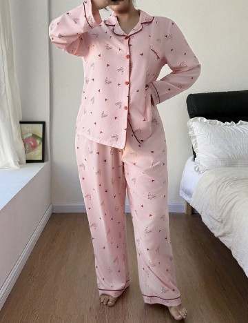 Pijama SHEIN CURVE, roz
