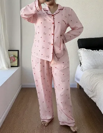 Pijama SHEIN CURVE, roz