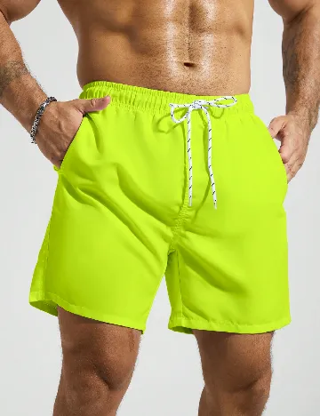 Short de baie SHEIN, verde neon