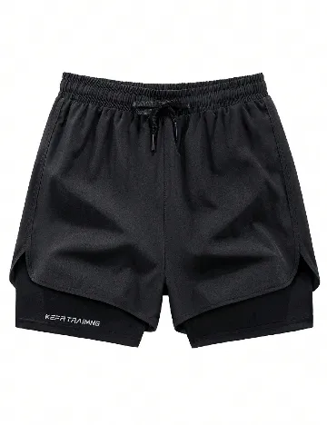 Pantaloni scurti SHEIN Plus Size Men, negru