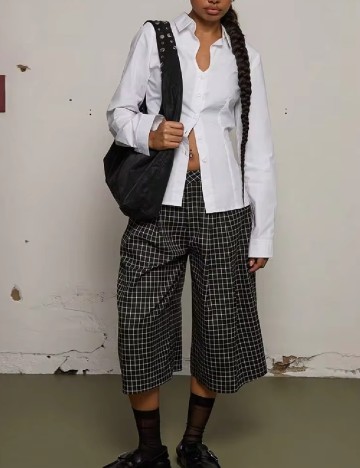 Pantaloni trei sferturi SHEIN, negru