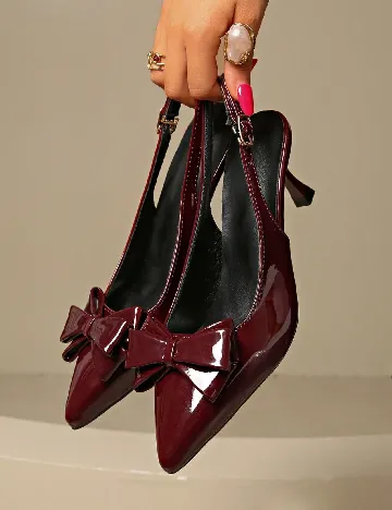 Pantofi SHEIN, burgundy