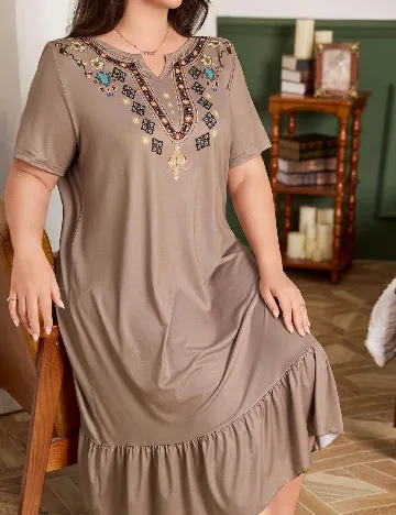 Rochie de noapte SHEIN CURVE, roz pudra inchis