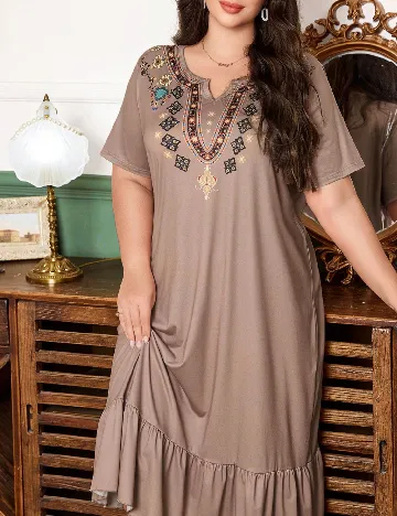 Rochie de noapte SHEIN CURVE, roz pudra inchis