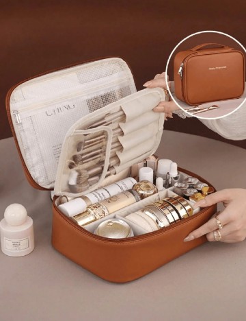 Geanta cosmetice SHEIN, maro