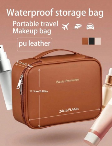 Geanta cosmetice SHEIN, maro