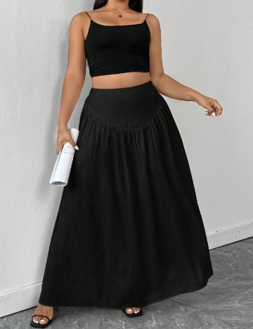 Fusta SHEIN CURVE, negru