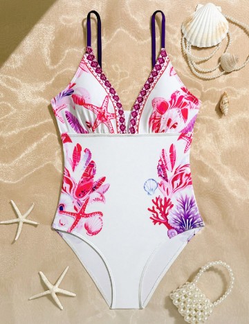 Costum de baie Shein Kids, alb