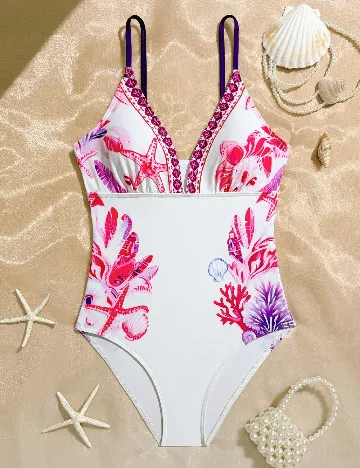 Costum de baie Shein Kids, alb