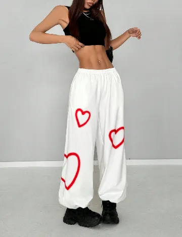 Pantaloni SHEIN, alb