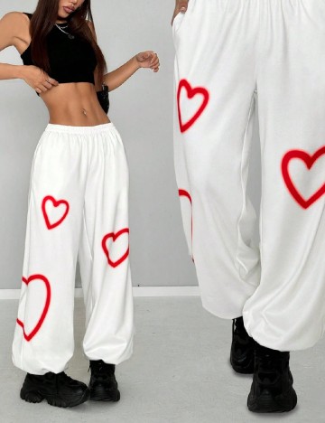 Pantaloni SHEIN, alb