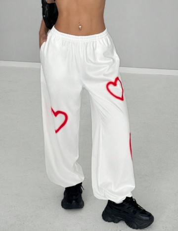 Pantaloni SHEIN, alb