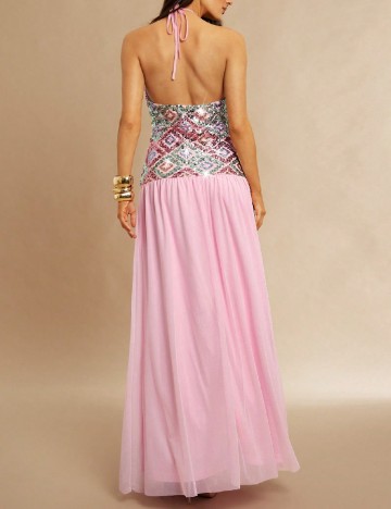 Rochie lunga Silquee, roz