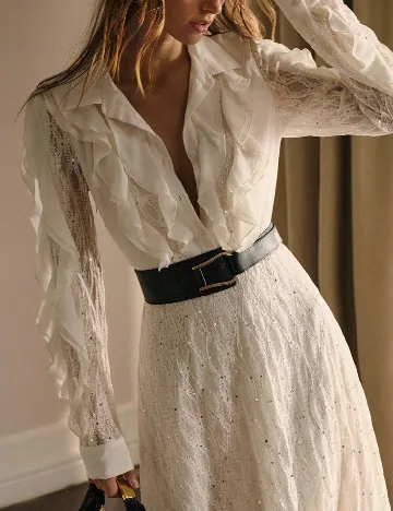Rochie medie MOTF, ecru