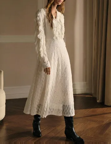 Rochie medie MOTF, ecru