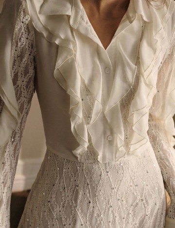 Rochie medie MOTF, ecru