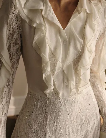 Rochie medie MOTF, ecru