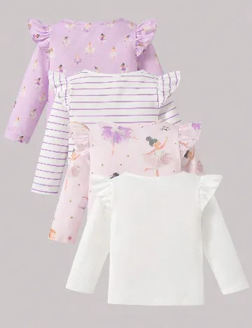Set bluze 4 bucati Shein Kids, alb/mov