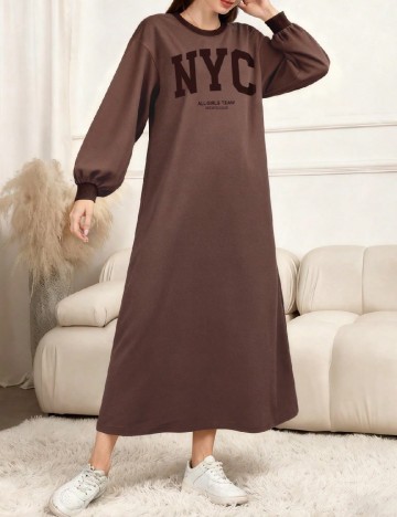 Rochie medie SHEIN, maro