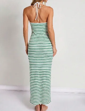 Rochie medie Cosmina, verde/alb