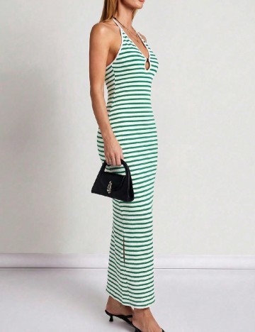 Rochie medie Cosmina, verde/alb