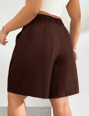 Pantaloni scurti SHEIN CURVE, maro