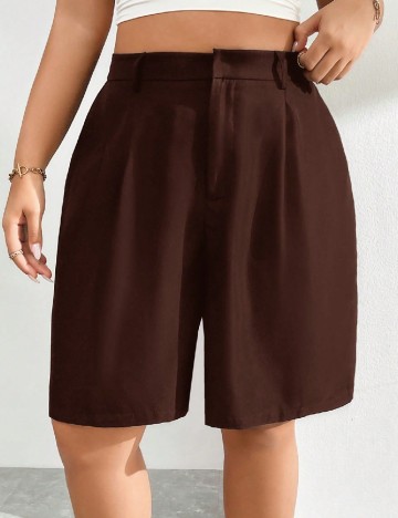 Pantaloni scurti SHEIN CURVE, maro