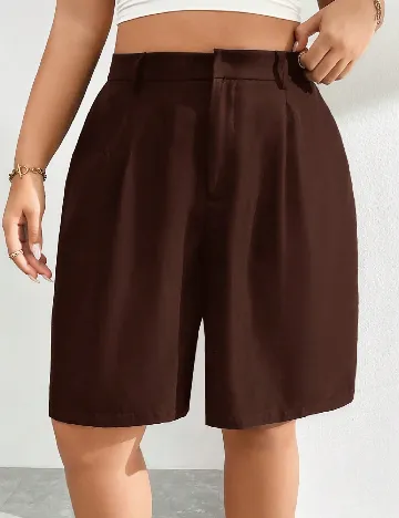 Pantaloni scurti SHEIN CURVE, maro