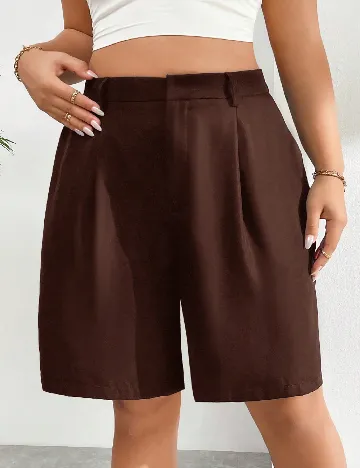 Pantaloni scurti SHEIN CURVE, maro