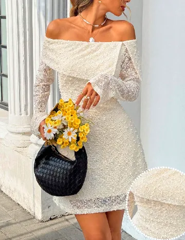 Rochie scurta SHEIN, crem