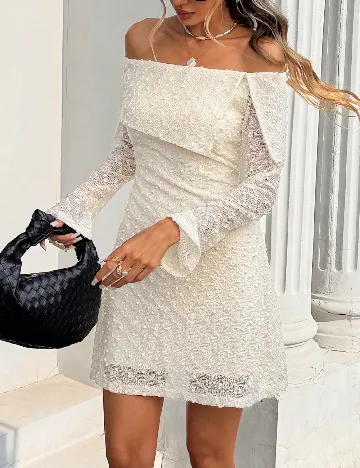 Rochie scurta SHEIN, crem
