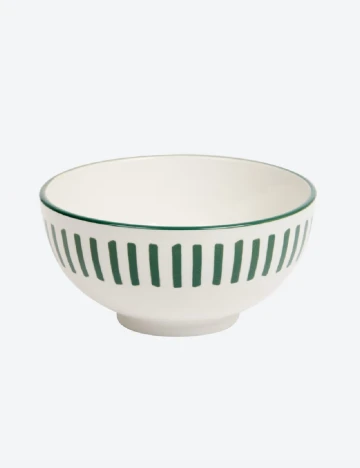 Bol ceramic, 300 ml KAPIMEX, alb/verde