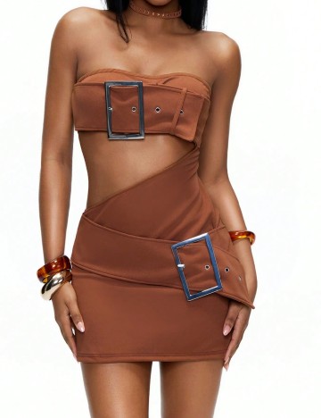 Rochie scurta SHEIN, maro