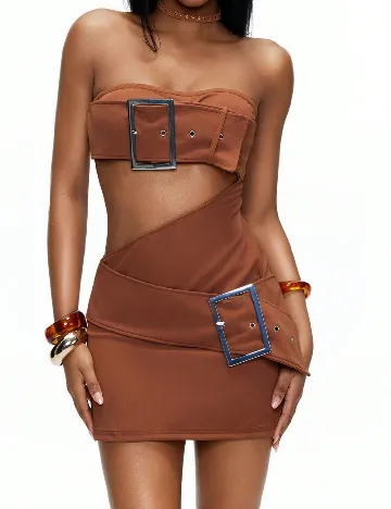 Rochie scurta SHEIN, maro