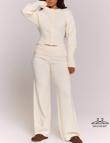 Pantaloni Musera, crem