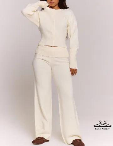 Pantaloni Musera, crem