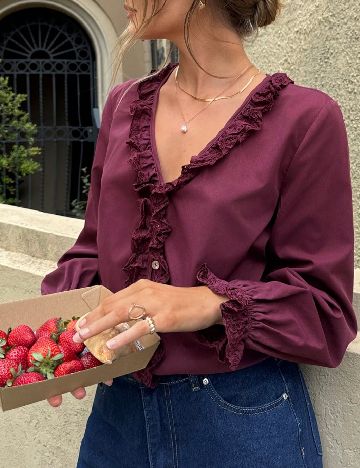 Bluza SHEIN, burgundy