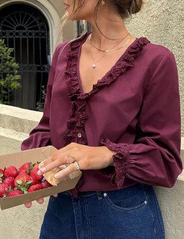Bluza SHEIN, burgundy