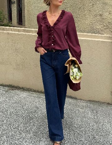 Bluza SHEIN, burgundy