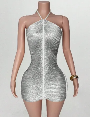 Rochie scurta SHEIN, argintiu