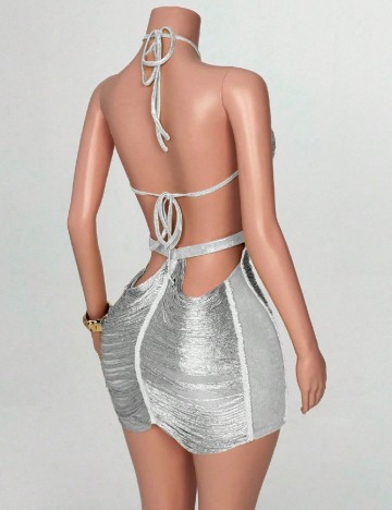 Rochie scurta SHEIN, argintiu