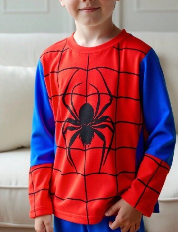 Compleu Shein Kids, albastru/rosu
