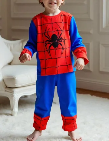 Compleu Shein Kids, albastru/rosu