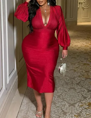 Rochie medie SHEIN CURVE, rosu
